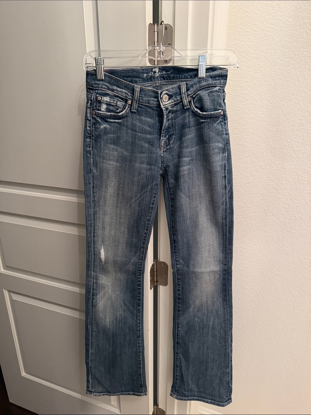 7 For All Mankind Women's Faded Blue Bootcut Jeans